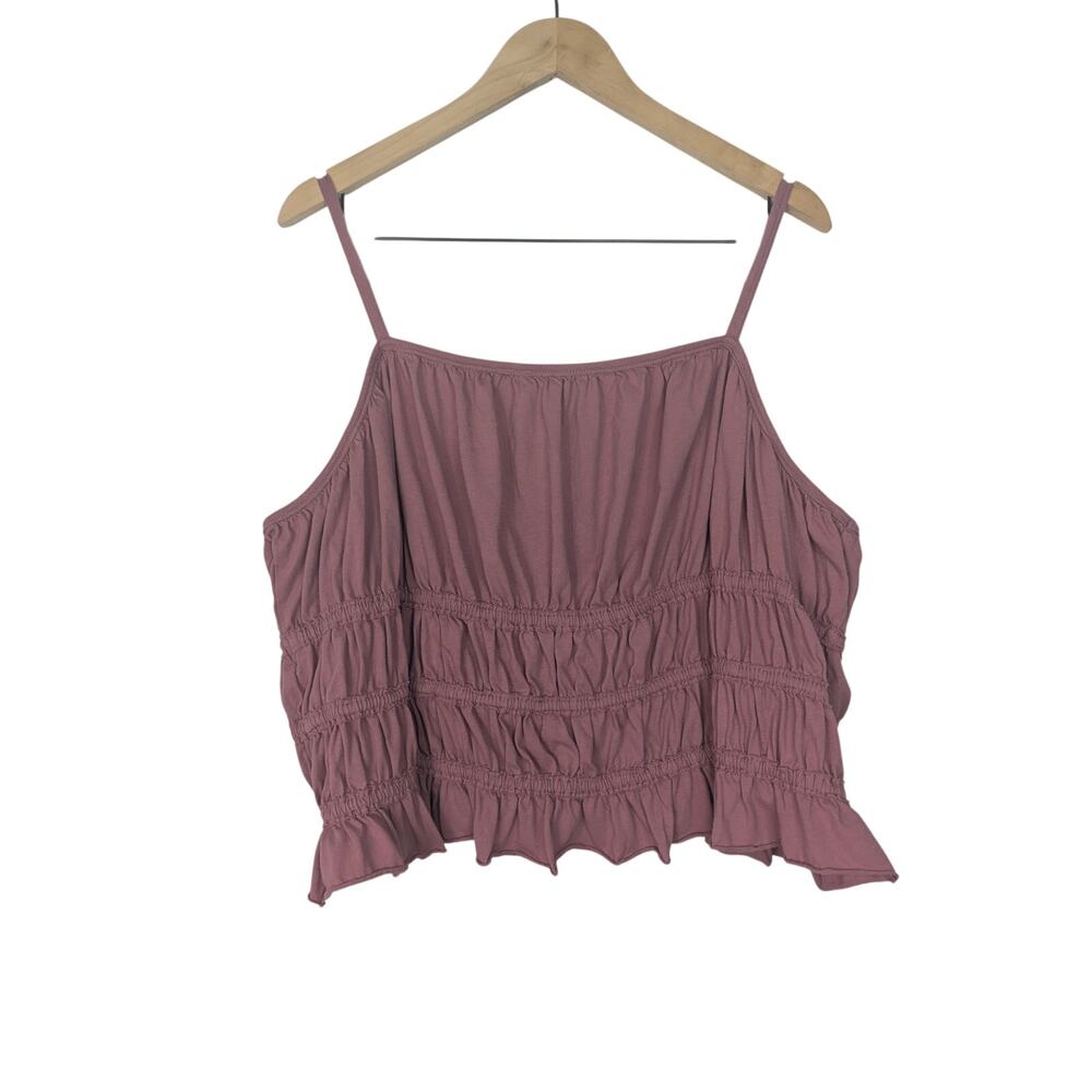 Torrid Festi Smocked Crop Cami in Dusty Rose Coquette Festival Boho